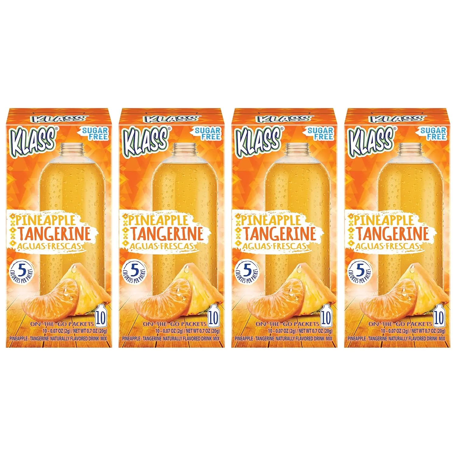 Klass Aguas Frescas Pineapple Tangerine, 40 On-The-Go Packets PINEAPPLE (Packaging may vary)