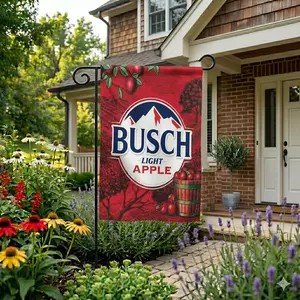 Busch Light Apple Beer Garden Flag Colorful Outdoor Yard Decor Double Sided Premium 100% Polyester Weather Resistant