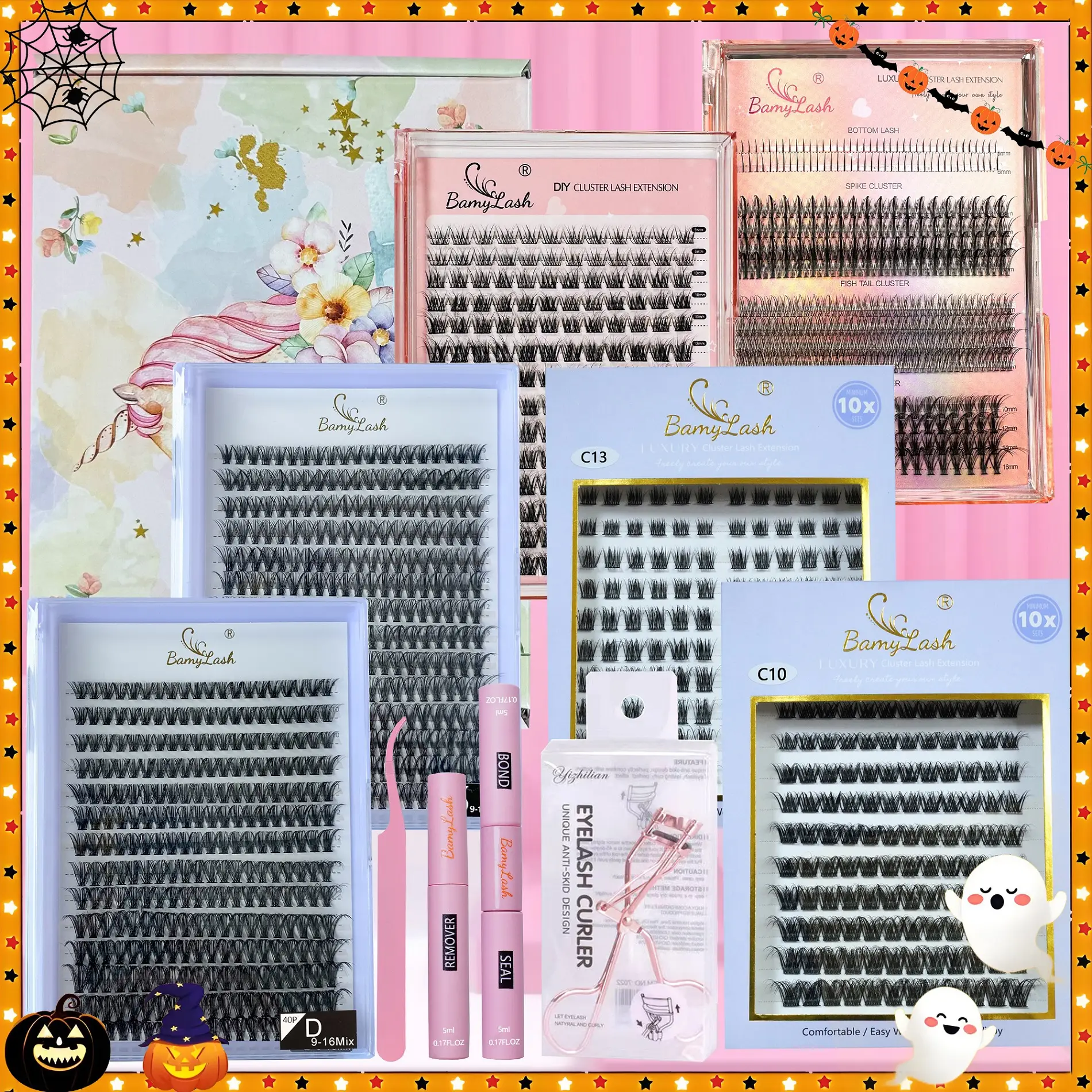 Individual False Eyelashes Kit, 1 Set Natural Look Self Grafting Curl Eyelashes, Eye Makeup Enhancement False Eyelashes for Women and Girls, Winter Gi