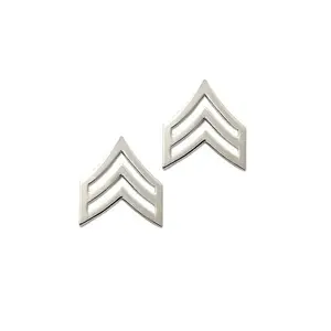 Police Sergeant Sta-Brite Nickel Rank Pin Tall 15/16" (pair)