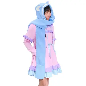 2-Way Bear Hooded Scarf - Baby Blue - Vegan