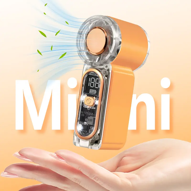 Lightweight Portable Handheld Mini Cooling Fan, Small Purse Fan for Women, Pocket Fan, Student Carry Fan, High-Speed Turbo, Strong Airflow Fan, 6-Gear Adjustable with LED Display, USB Rechargeable, Portable Fan for Travel, Outdoor,office,gift