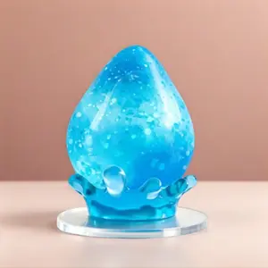 Sparkle Blue Water Drop Squishy Toy, Super Soft Maltose Texture, Anxiety Relief Fidget Toy for Office Home