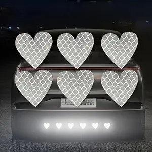 Heart-shaped reflective stickers - suitable for cars, motorcycles, and electric vehicles. Multi-functional Decal stickers that enhance nighttime safety and style, Car Accessories
