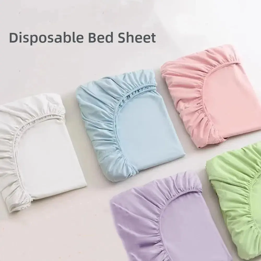 Non-woven Disposable Fitted Sheet with Elastic Bands Single Bed Mattress Covers Non Slip Disposable Sheet Bed Cover Travel