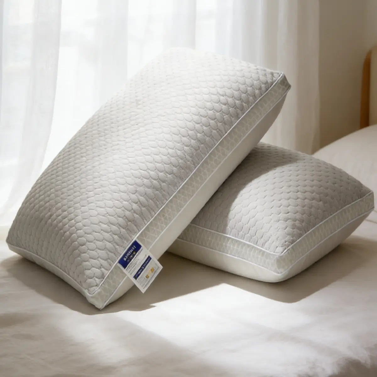 Ice Silk Cool Beans Sleeping Pillow, Breathable Skin-Friendly Bed Accessories, Sweat-Free All-Night Comfort - Sleeping Pillow