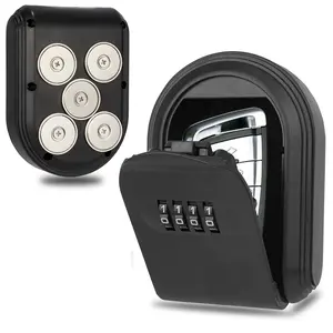 Magnetic Key Box for Under Car, Hide a Key Outside with Combination Lock Box, Resettable Safe Security Code Lockbox with 5 Strong Magnets, Anti-drop Magnetic Holder Under Car, Truck, Outdoor