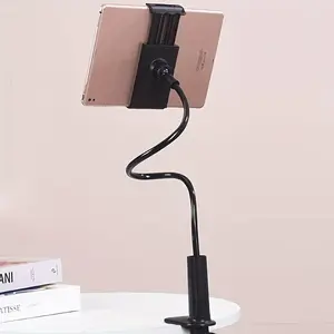 Flexible 360° Gooseneck Tablet Holder,  Adjustable Phone Mount with Sturdy Clamp for Desk/Bed/Kitchen, Compatible with iPad Air Pro Mini, iPhone,4.7~12.9"
