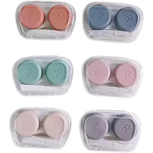 6 Pack Colorful Portable Contact Lens Case with Applicator Tool Tweezer for Travel Outdoor Home Office Dormitory Daily Use