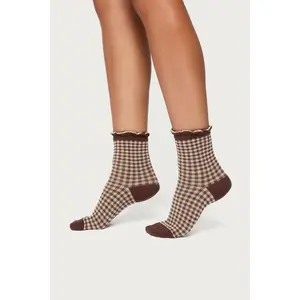 Frilled Gingham Socks