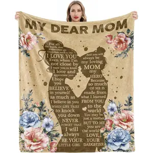 Gifts for Mom from Daughter, Mothers Day Birthday Gifts for Mom, Mom Gifts, Mom Blanket from Daughter, Mom Birthday Gifts, Presents for Mom, Soft Cozy Flannel Throw Blanket 60x50 Inches, Printed on One Side with a Plain White Back, Halloween Thanksgiving