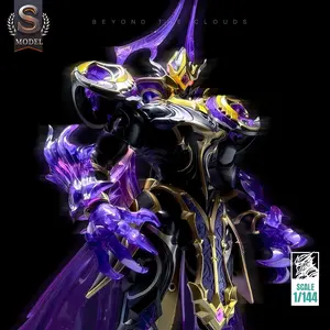 High-End 1/144 Scale Gold Knight Mecha Model Kit, Gothic Fantasy Full-Pose Handmade, Metal Finish, Transparent Effect Parts, 23cm