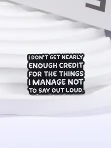 Cartoon Badge Simple Humorous Design, Fun, Self-Deprecating English Text, Social Attitude Expression Accessory, Perfect for Backpacks and Clothing