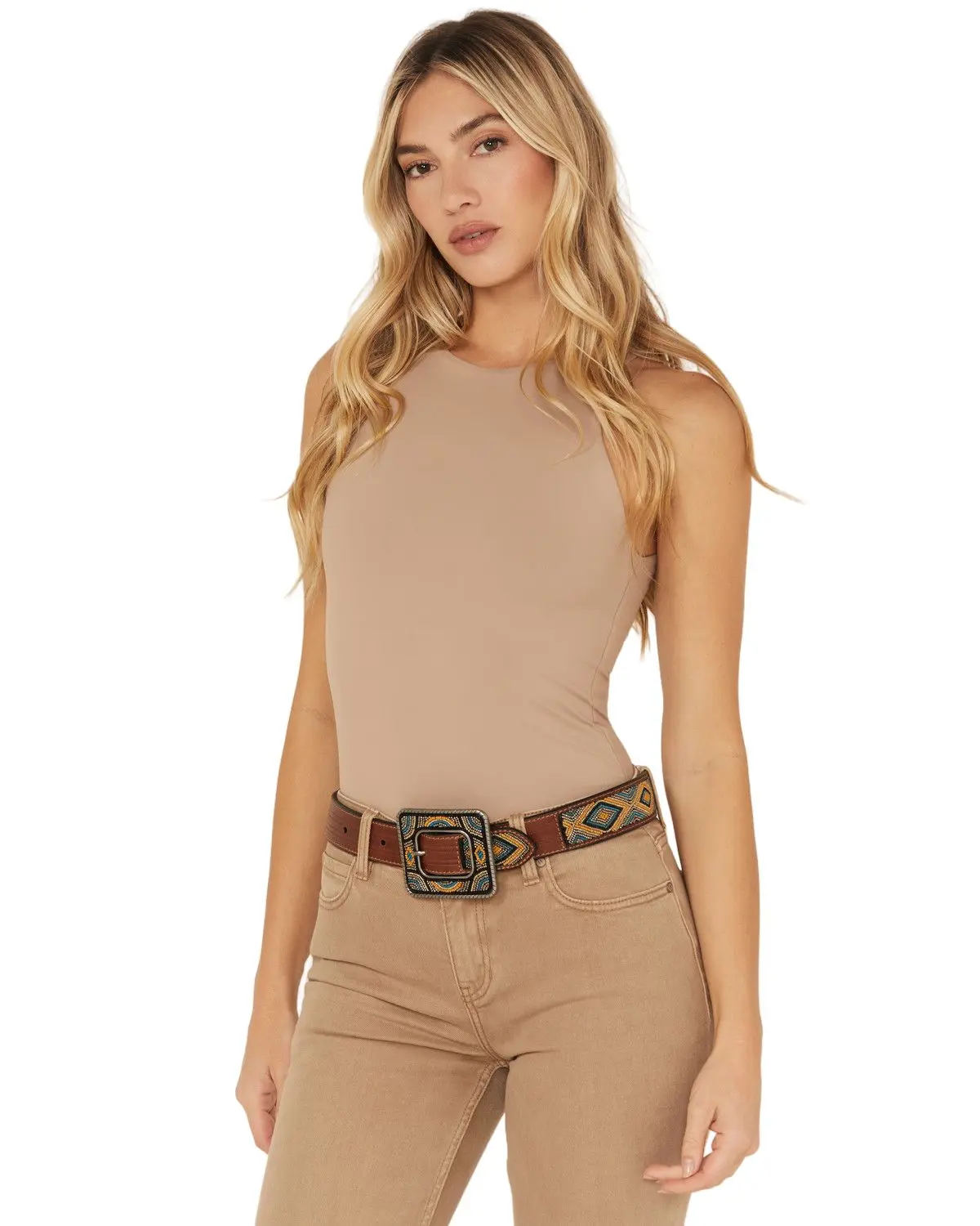 Shyanne Women's Women'S Gretchen Beaded Leather Belt - Safa24bt5-Dkbn