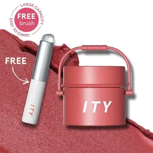 INTO YOU 3 IN 1 Lip & Cheek & Eye Pudding Pot Clay Soft Matte Lipstick Velvet Satin Lip Mud with Free Silicone Brush Multi-Use Makeup Lipgloss Cheek Eye Shadow For All Skin