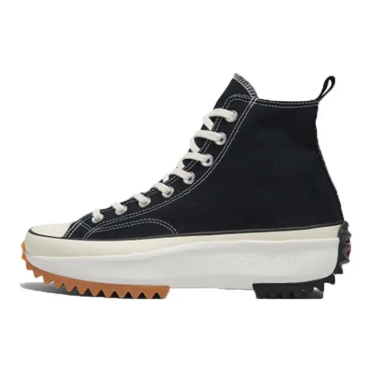 Men's & Women's JW Anderson x Converse Run Star Hike High-Top Canvas Casual Footwear - Durable, Comfortable Black Sneakers