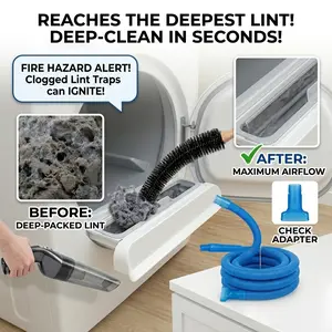 Dryer Vent Cleaner Kit - Vacuum Hose Attachment Brush Lint Remover for Deep Cleaning & Fire Prevention Adjustable Tool, Dryer Cleaning Tool#SummerVibes