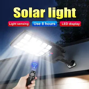 Super Bright Solar Street Light with Motion Sensor & Power Display, Remote Control, Outdoor Wall Lamp for Garden Patio Garage, Solar Powered Light, Outdoor Solar Lights