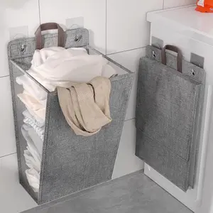 New practical wall-mounted storage box, suitable for bathroom, laundry room, dirty laundry basket, dirty laundry hamper, foldable, and suitable for miscellaneous items storage