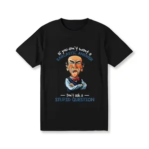 Men's Sarcastic Graphic T-Shirt - "If You Don't Want a Sarcastic Answer..." Print with Elderly for Man Design, Black Short Sleeve Casual Tee, Regular Fit, Machine Washable, Novelty Humor Apparel, Sarcastic Tshirts