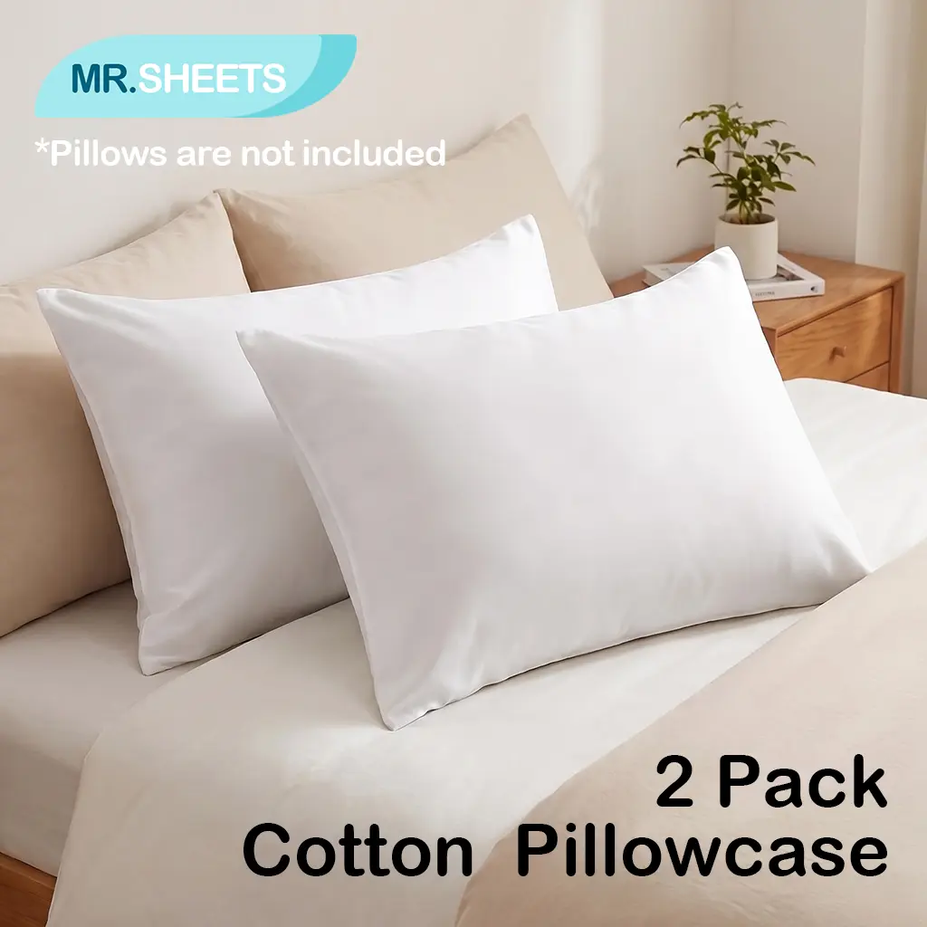 NTBAY 2-Pack Premium Egyptian Cotton Pillowcases, Silky Soft, Breathable, Cooling Bedding Hotel-Quality Luxury Bed Pillow Covers with Envelope Closure