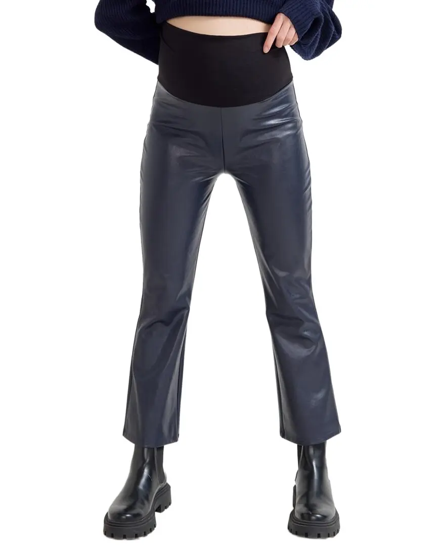 Hatch The Vegan Stretch Leather Crop Flare Pant