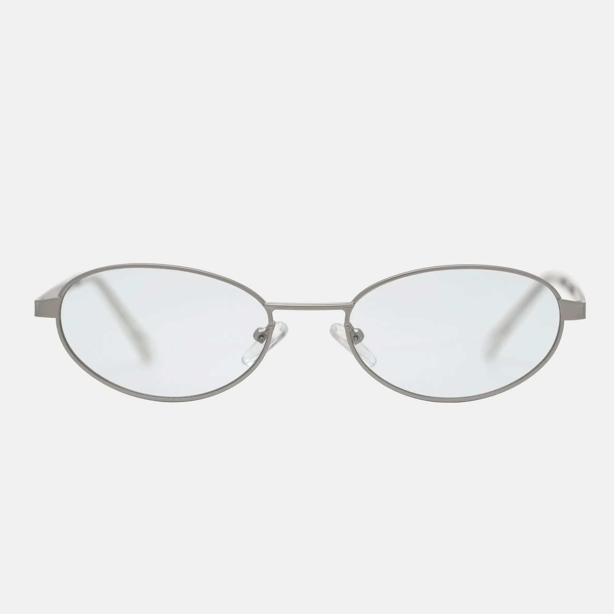 Rosie Cat Eye Oval Sunglasses - Blue Light Filtering, Silver Metal Frame, Vintage Trendy Design for Screen Time & Outdoor Wear