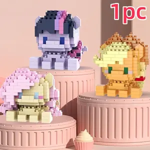 1 Pink Pony Anime Building Block, available in various colors. Ideal educational toy gift for friends and girlfriends, perfect for anniversaries, back-to-school season, birthdays and holidays.