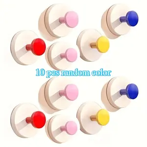 10pcs multifunctional hook suit, random color, strong wall hanging design without drilling