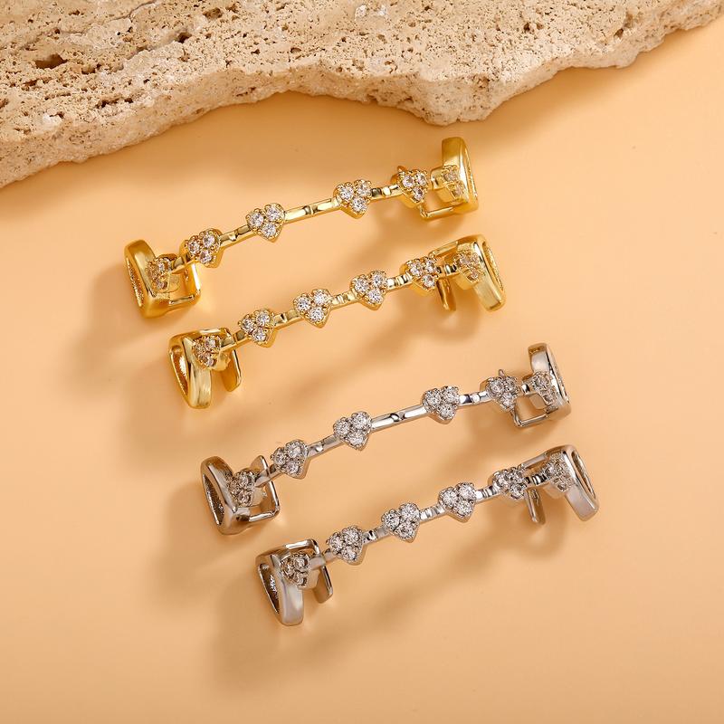 【PANG Jewelry】Trendy and Fashionable Golden Tooth Miniature Full Diamond Zircon Braces  A Personalized and Trendy Outfit for Daily Streetwear and Rap Lightweight Oral