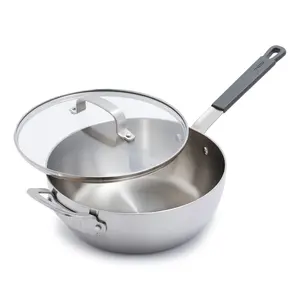 Bobby Flay by GreenPan 3.57qt SS Chef's Pan with Lid