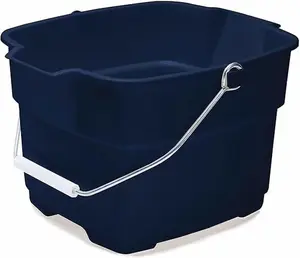 Roughneck Square Bucket, 14-Quart, Blue, Comfortable/Durable Pour Handle, Sturdy Pail Bucket for Household Cleaning/Mopping