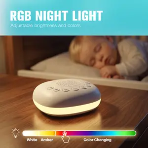 Rechargeable Portable Sleep Sound Machine, Adjustable Night Light And 4-Level Timer, 20 Soothing Sounds White Noise Sound Machine for Office Home Travel