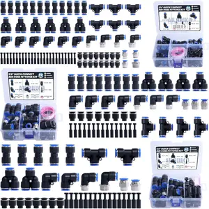 170 count Quick Connect Air Hose Fitting Assortment Kit,Pneumatic Push to Connect Fittings 1/8" 1/4" 3/8" 1/2" NPT Thread Air Line Quick Connect Quick Release Fitting Kits
