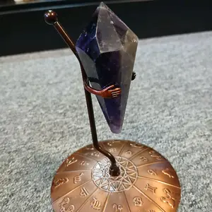 Amethyst Point on a Holder - Purple Crystal Point Displayed on Unique Base