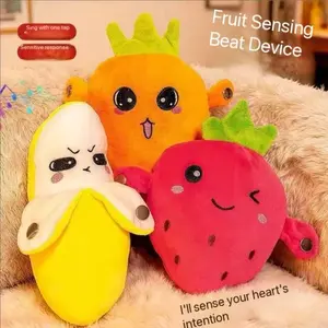 Plush Fruit Piano Toy, Nursery Fun Body Sensor Music Rhythm Doll, Asmr Sensory Stress Relief Game, Cartoon Story Music Companion, Birthday Gift