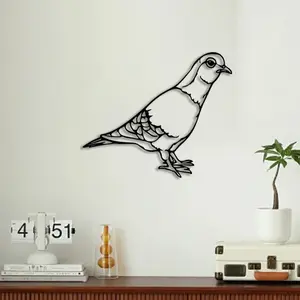 1pc Cute Pigeon Metal Wall Art, Cute Pigeon Statue Mural, Perfect for Nursery, Playroom, Garden Corner Decor, Ideal Gift for Bird Lovers