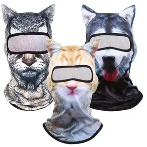3D Cat Ski Balaclava Sheisty Face Mask with Ears for Music Festivals Raves Ski Halloween Party Outdoor Activities Unique Playful