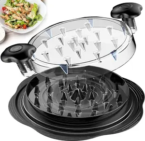 Gift for Fitness Lovers Large Chicken Shredder Tool with Visible Lid, Anti-Slip Ergonomic Handle, BPA Free Dishwas Large Capacity Safe Kitchen Gadget for Family Cooking, Elegant Black Meat Shredder for Pork/Beef/Vegetables Pet Owner Must-Have Perfect Gift