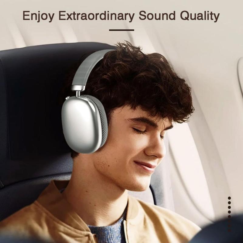 Wireless Over Ear Headphones,Noise Canceling Bluetooth Headphones with Microphone 48H Playtime HiFi Stereo Lightweight Soft Earpads Headset Deep Bass Android iOS Compatibility for Home Travel Office