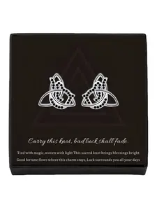 Celtic Dark Grain · Triangular Core Original Celtic knot stud earrings with 925 sterling silver pins, niche & luxury.Must-have for spring and summer daily wear.Perfect mysterious lucky gift for festivals and Valentine's Day.