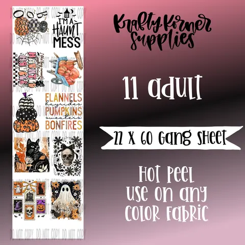 Haunt Mess DTF Transfer Gang Sheet, 22 x 60