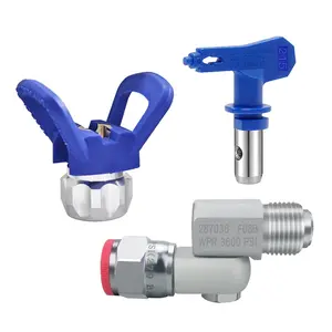 3 pieces of airless spray gun nozzle  set, home decoration airless spray gun tool accessories, (1 blue 215 nozzles with gaskets+1blue bases+1 Rotating universal head)