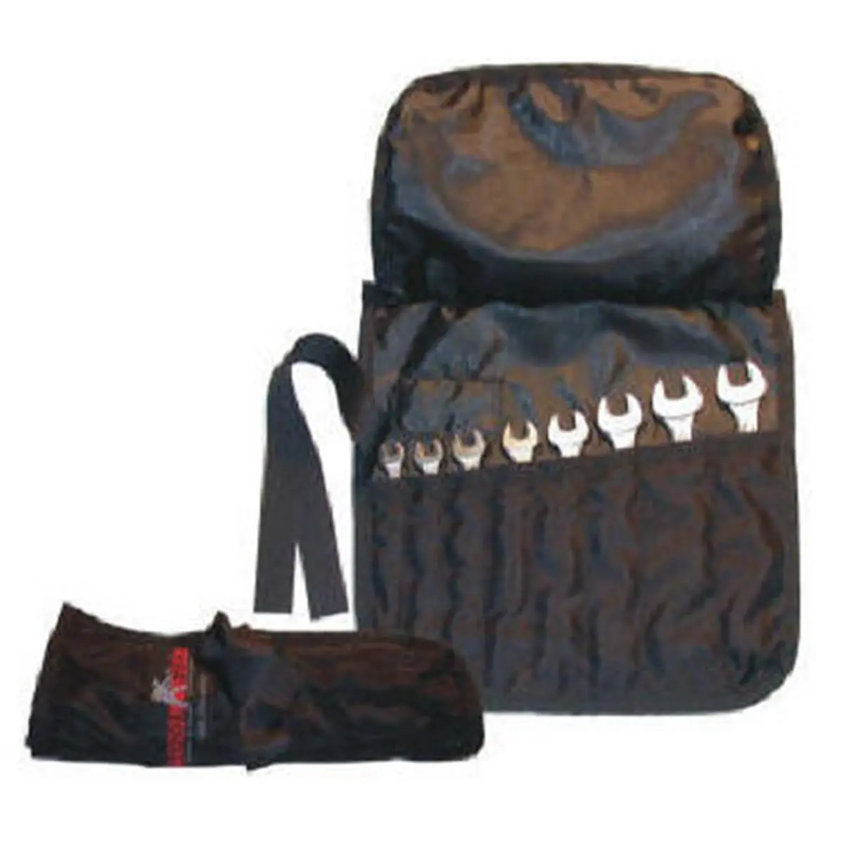 212 MAIN Paktek 8-Pocket WrenchWrap Tool Bag Roll - Flap Cover, SAE/Metric Organizer with Tie-Off, Functional Pouch for Hand Tool Storage Needs