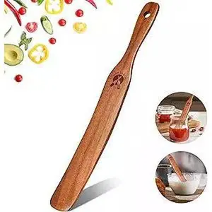 Skinny Spurtle for Sourdough Starter, Mixing, Reaching Bottom of Jar, Dough Whisk, Natural from High Moist Resistance Teak, Spurtles Kitchen Tools