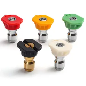 High-Pressure Washer Nozzles Set, 5 Pieces with Nozzle Seats, 1/4 Inch Quick Connect, 4000 Psi, Multi-Level Rinse Kit, Washer Accessories