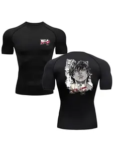 2026 Hot Selling Men's Fitness T-Shirt - Anime Baki Hanma Men's T-Shirt, Fitness Outdoor Training, MMA Boxing T-Shirt, Men's Jiu-Jitsu BJJ Sports Shirt