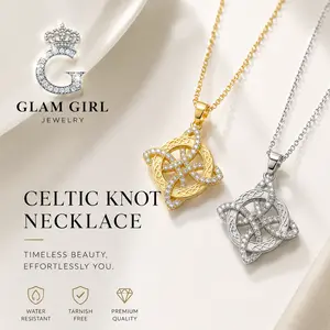 Women's Glam Girl Jewelry 2-Pcs Amulet Necklaces & Earrings Set - Witches Knot, Hecate Goddess, Celtic Knot, Tetragrammaton Pendants, Artificial Gemstone Protection Boho Witchy Fashion Accessory Gift, Boho Witchy Necklaces