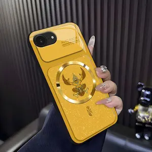 Suitable for [iPhone 16e] high-end MagSafe phone case，Glitter Magnetic Luxury Phone Case  Mythical Eagle Sparkly  Shockproof Protective Cover 952