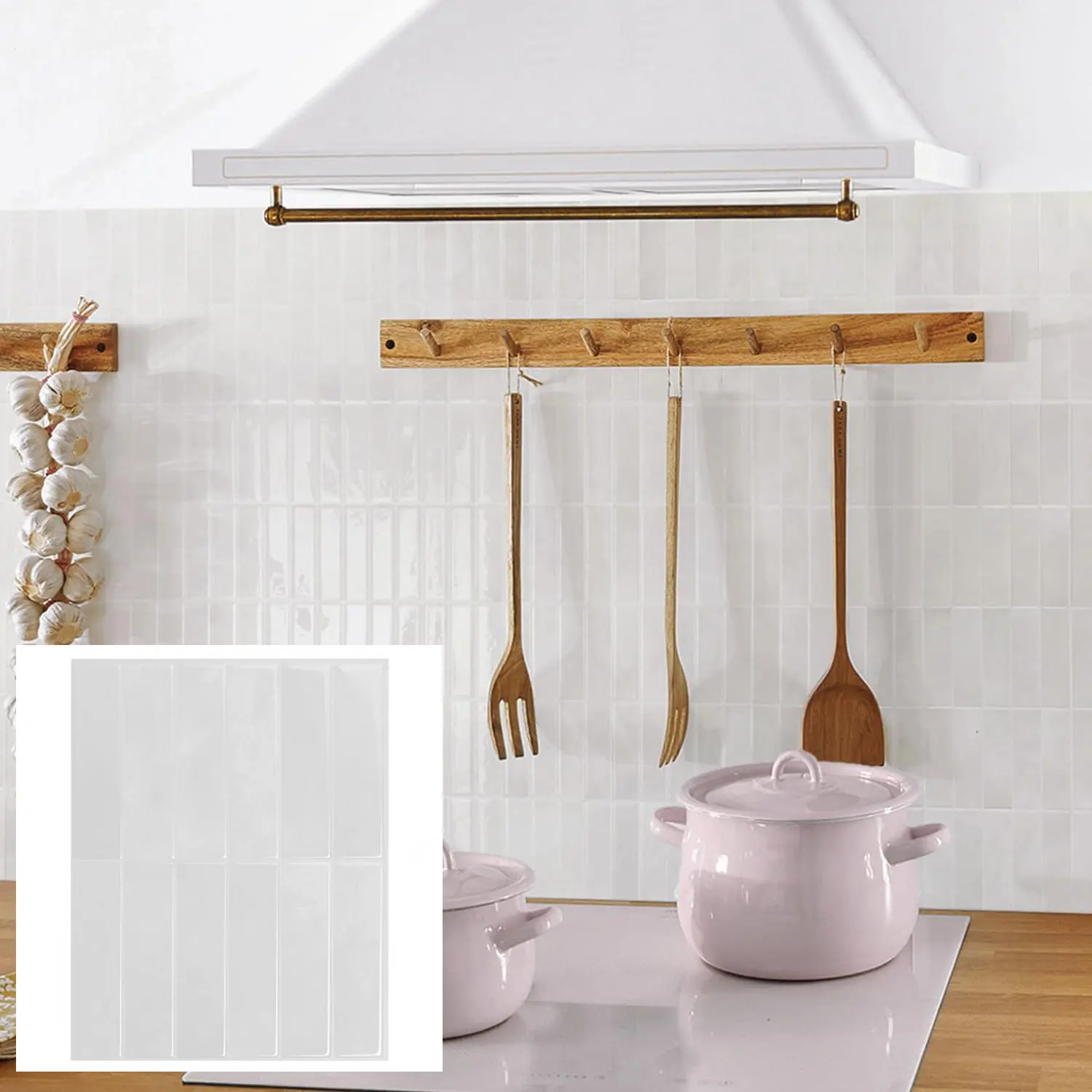 Aadesh Self-Adhesive PET Tile Wall Stickers, Ready to Tear and Stick, Waterproof, Mildew Resistant, Oil Resistant, Suitable for Living Room, Kitchen, Bathroom, Balcony, Decorative, Home Decor, Kitchen Bathroom Decoration, Sticker Tiles, 9x11.4 inch